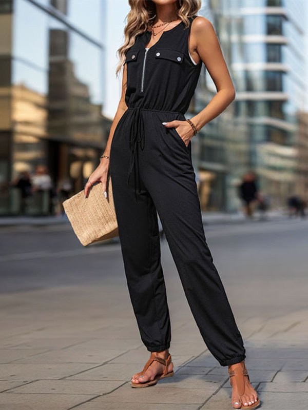 Casual Sleeveless Long Jumpsuit - MOUS