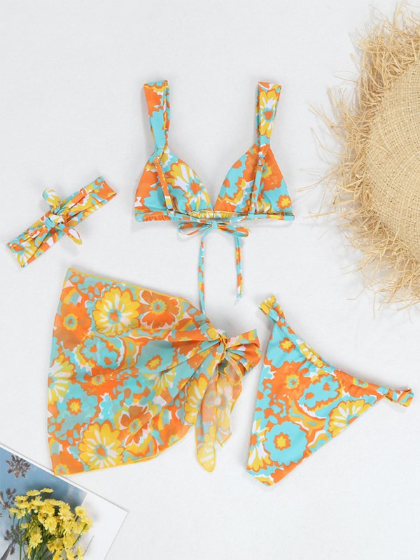 Two - piece swimsuit four - piece backless bikini - MOUS