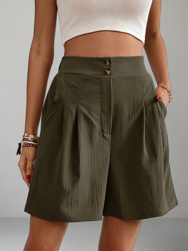Women's high - waisted loose 2 - button shorts - MOUS